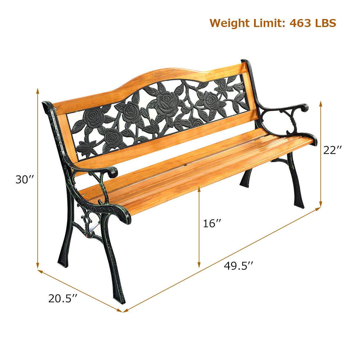 50 Inch Hardwood Frame Patio Bench E2235