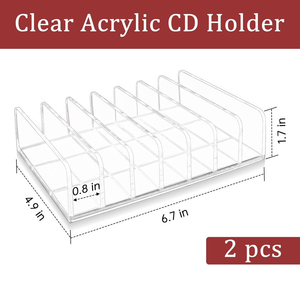 2 Pcs Clear Acrylic CD Holder N699779