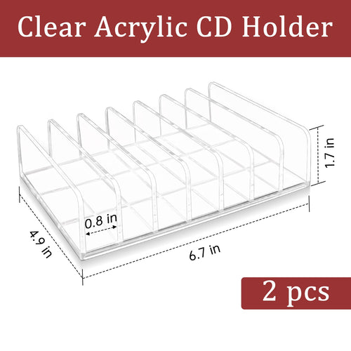 2 Pcs Clear Acrylic CD Holder N699779