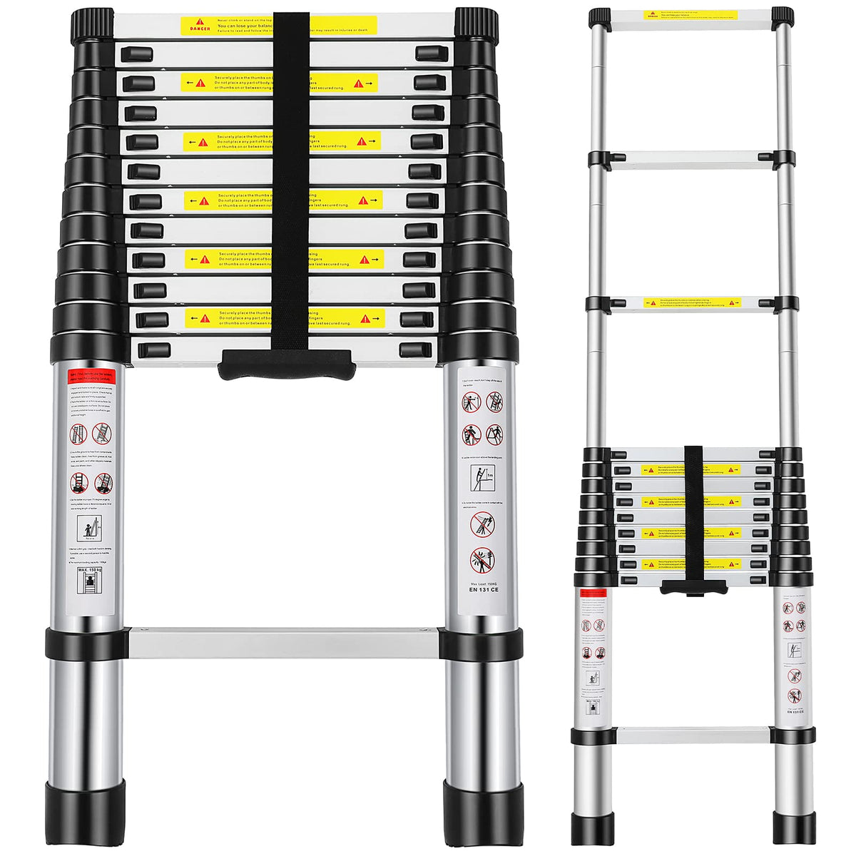 12.5FT Aluminum Telescoping Ladder 330 lb A812335