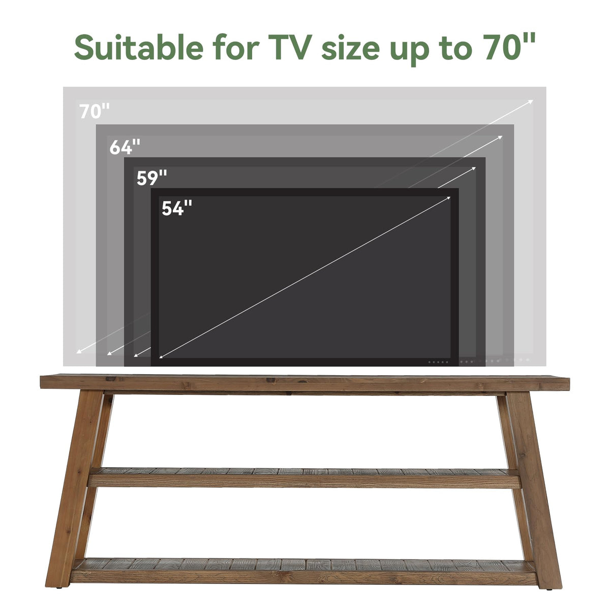 63" Solid Wood TV Stand Y1324