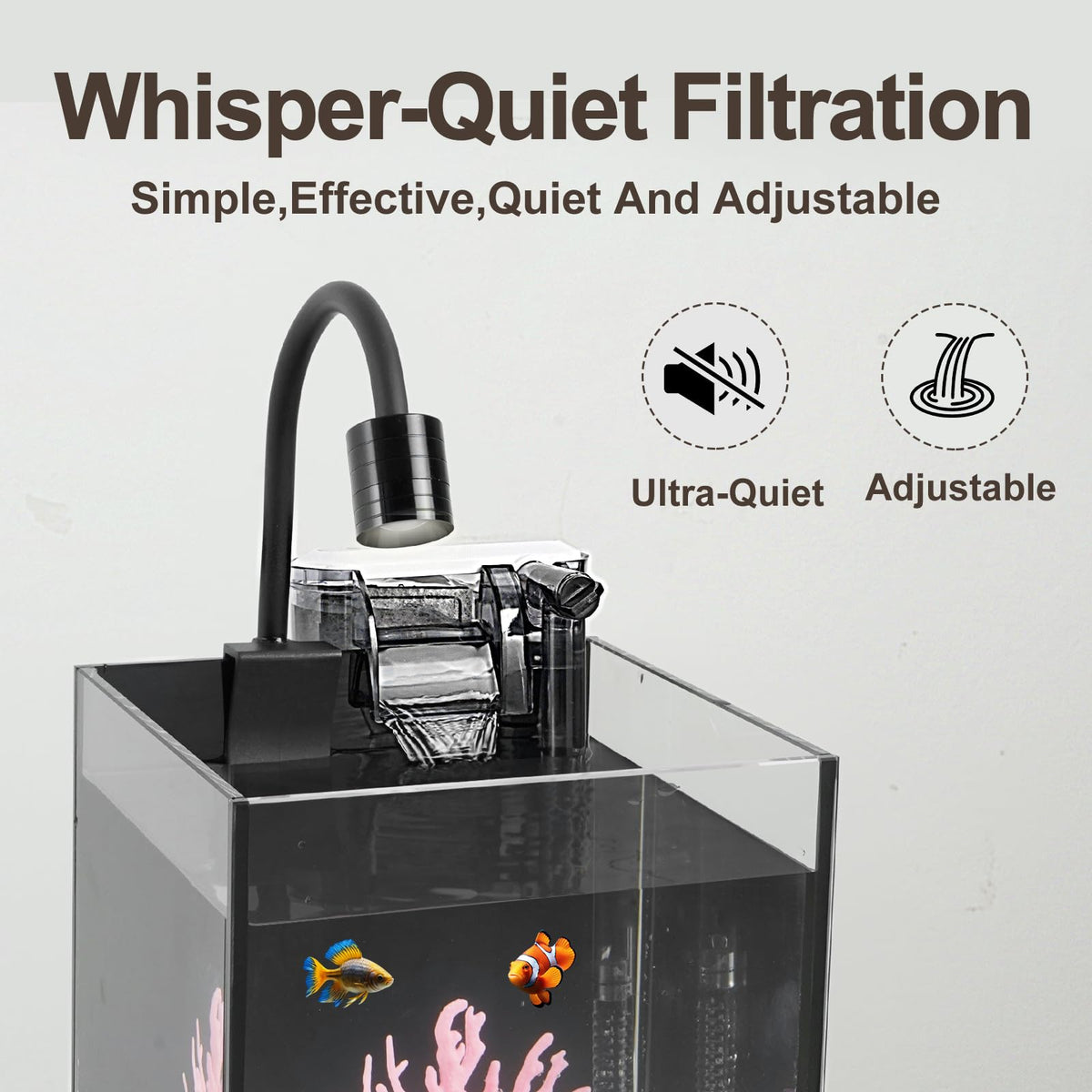 1.2 Gallon Rimless Glass Aquarium Tank Kit with Filter V255648