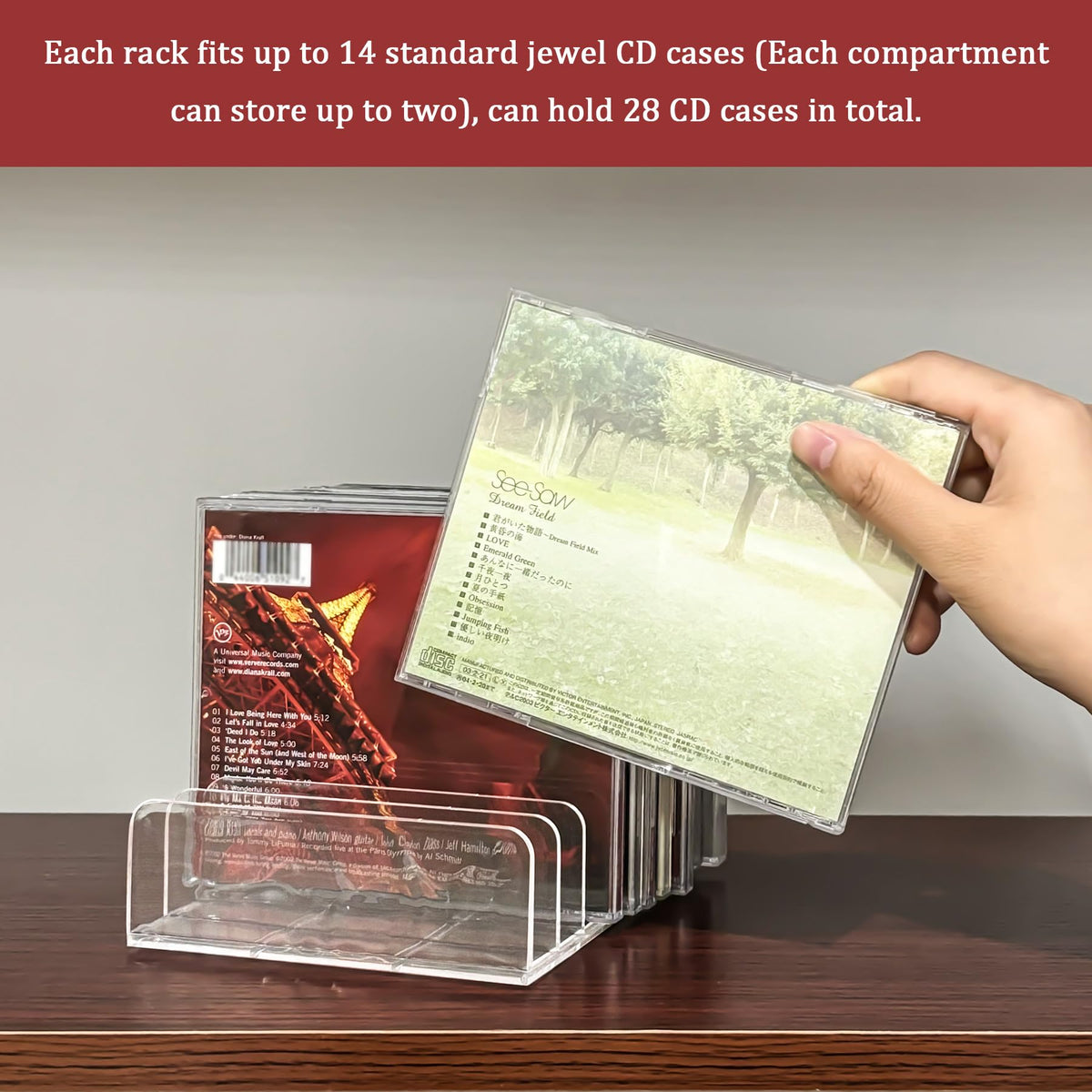 2 Pcs Clear Acrylic CD Holder N699779