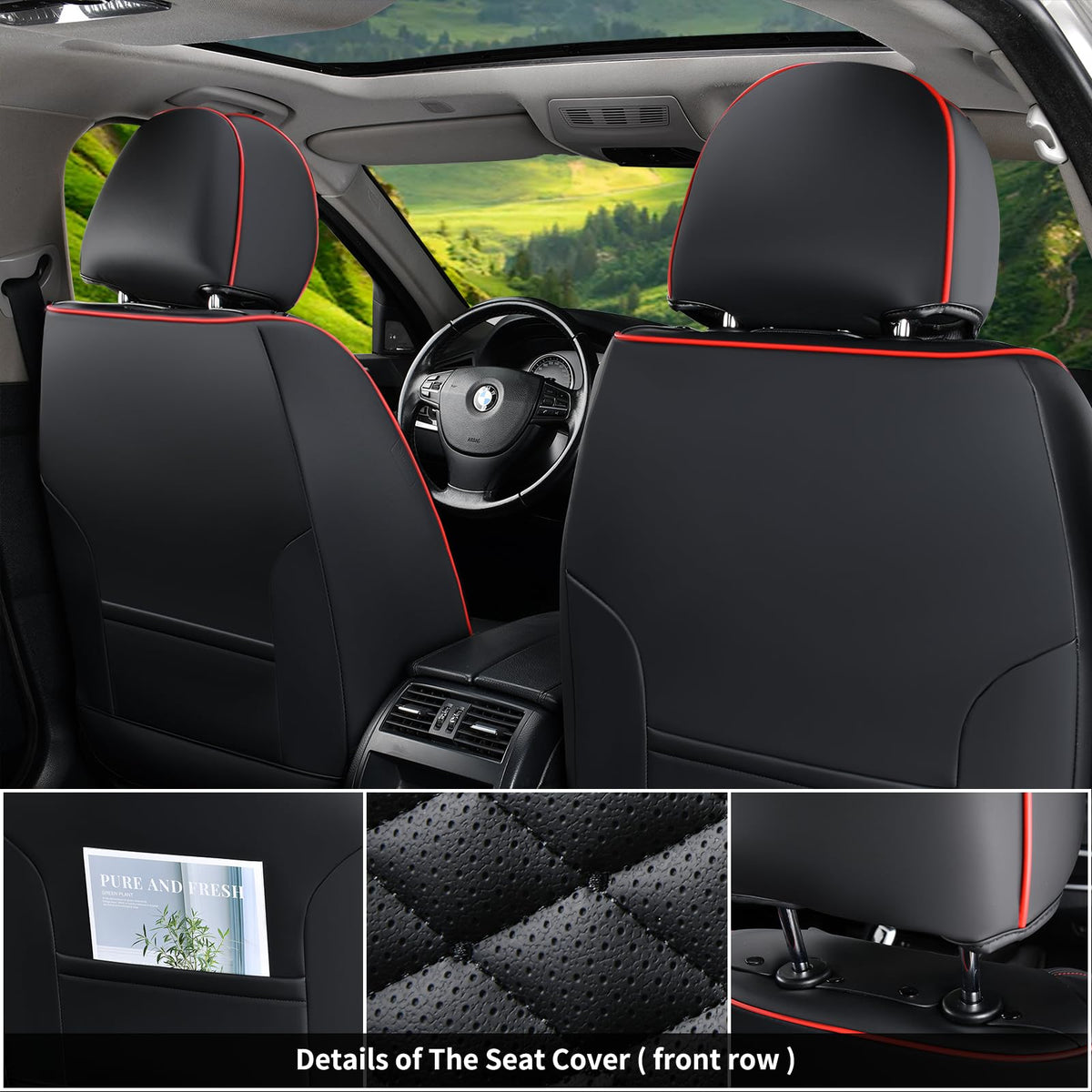 Waterproof Nappa Leather 5 Seats Car Seat Covers R3154