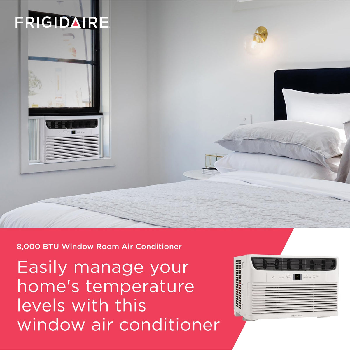 8,000 BTU White Window Air Conditioner with Remote Control O48235