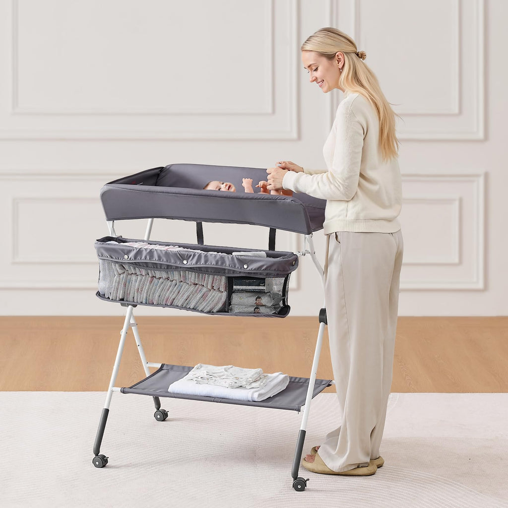 Foldable Baby Changing Table with Side Basket N441139