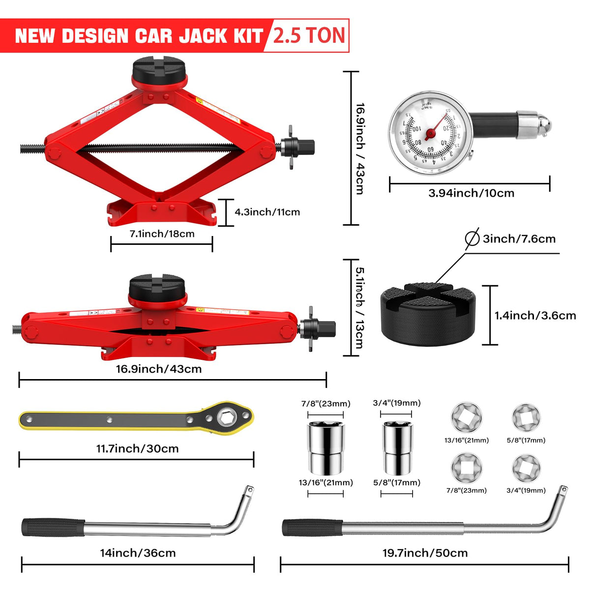 2.5 Ton Car Jack Kit with Lug Wrench R732245