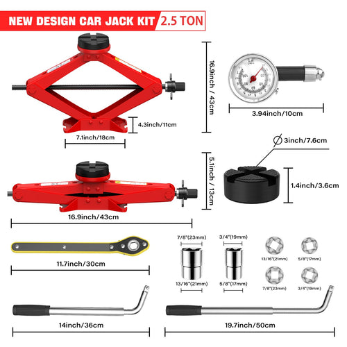 2.5 Ton Car Jack Kit with Lug Wrench R732245