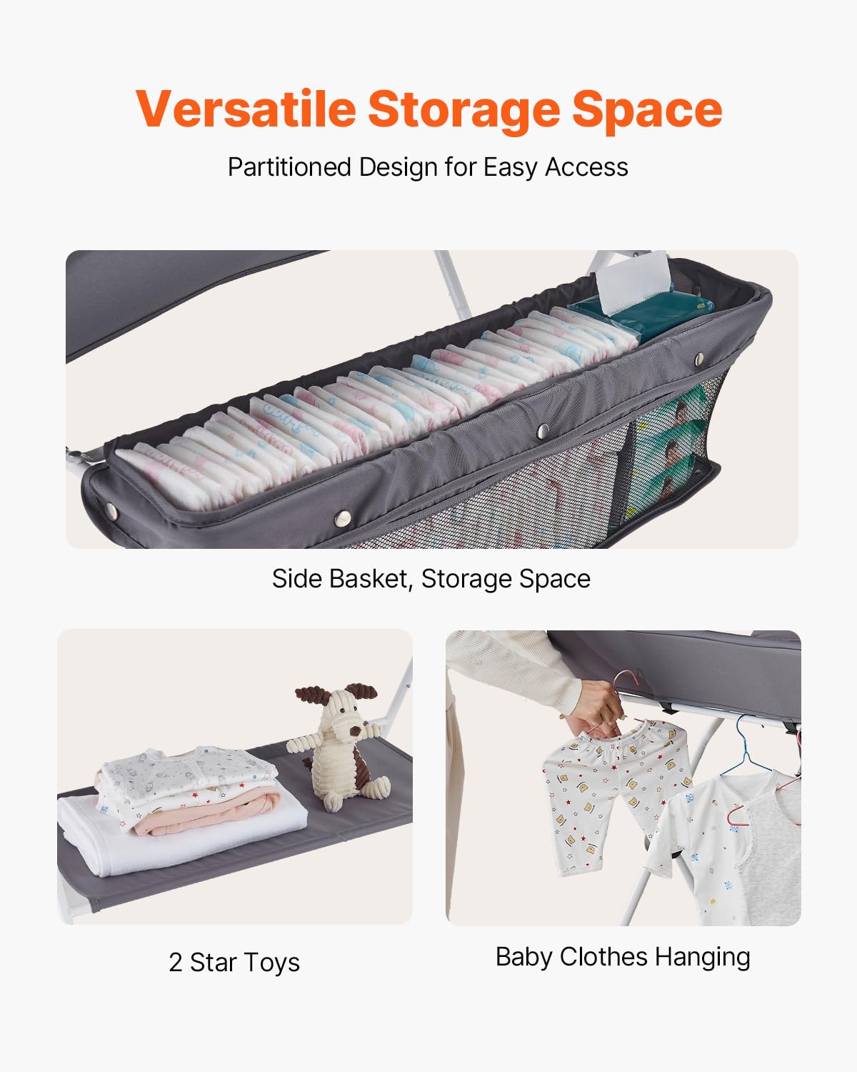 Foldable Baby Changing Table with Side Basket N441139