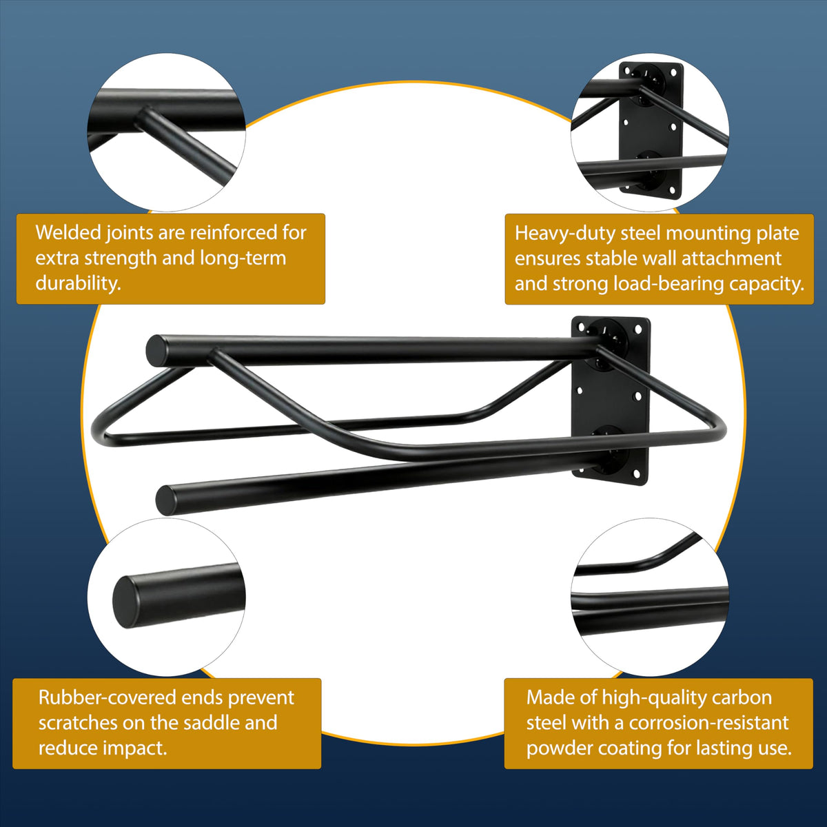 Wall Mount Metal Saddle Rack with Pad Bar Y64787