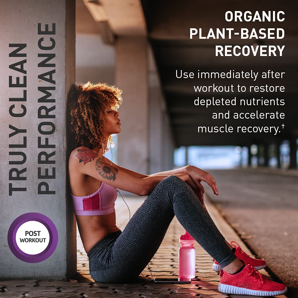Organic Plant-Based Post Workout Recovery Powder & Pre Workout Energy Powder Bundle U66052