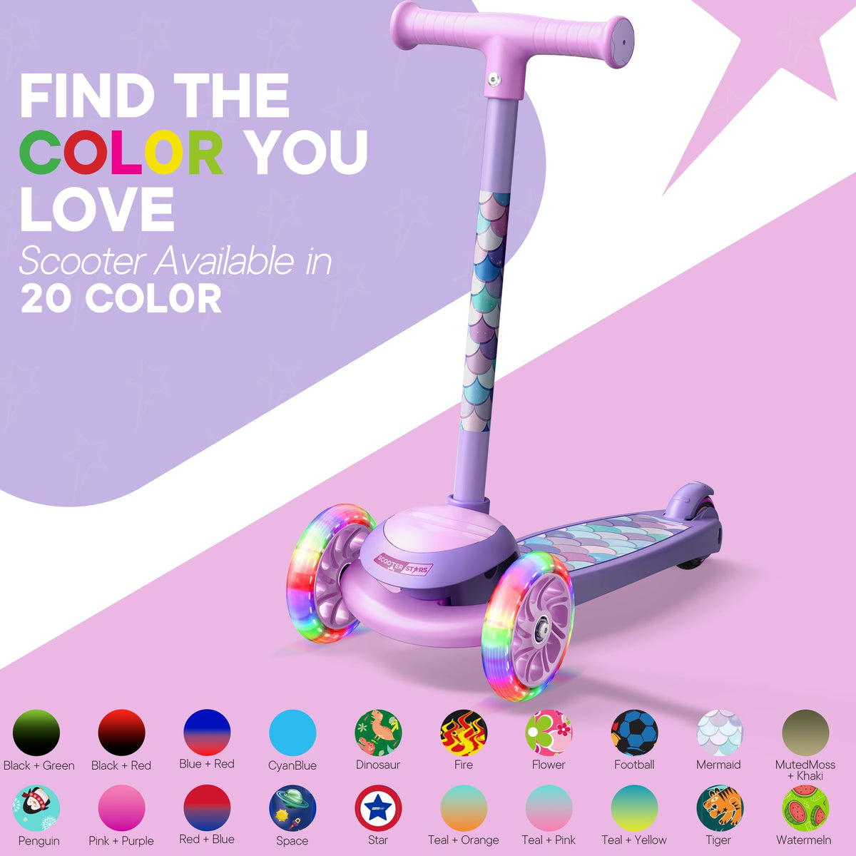 3 Wheel Light Up LED Scooter for Kids L7371