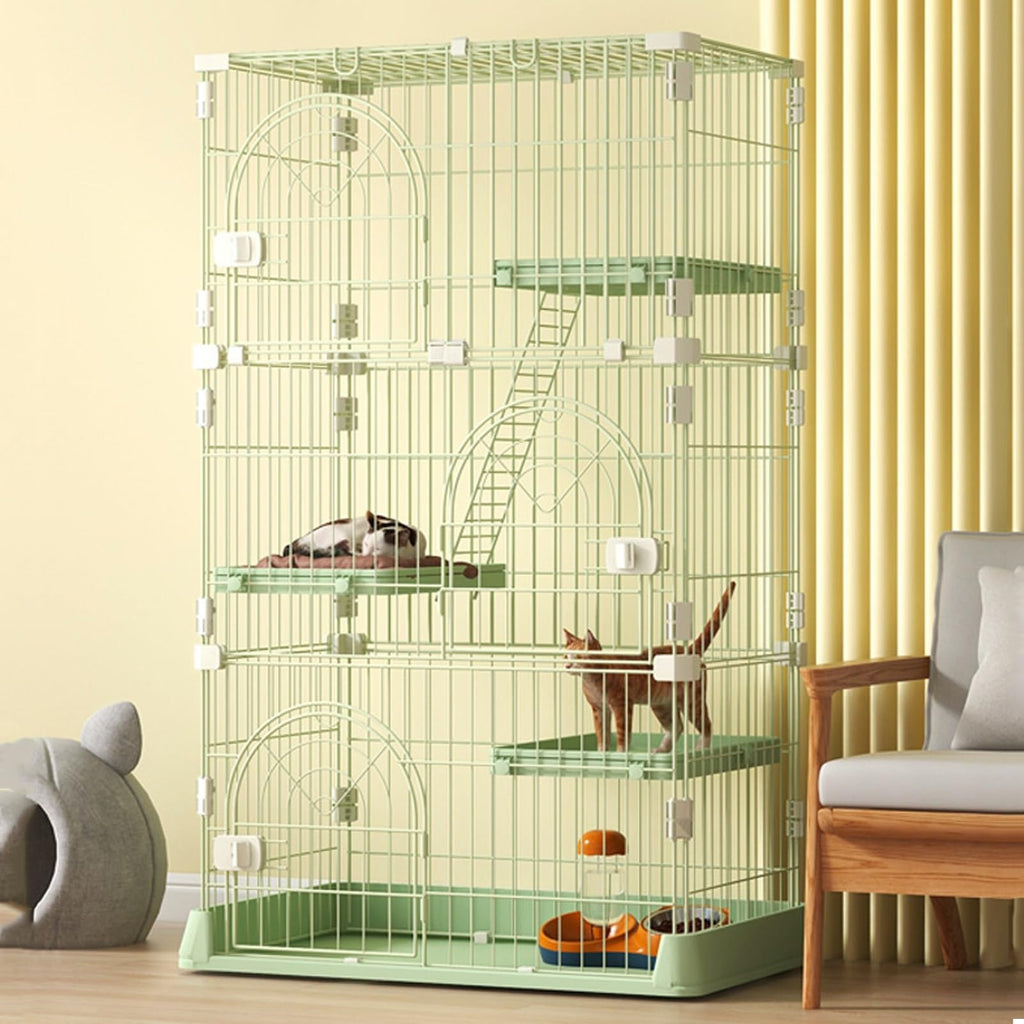 3/4-Tier Wire Cat Cage Playpen Kennel with Hammock D628