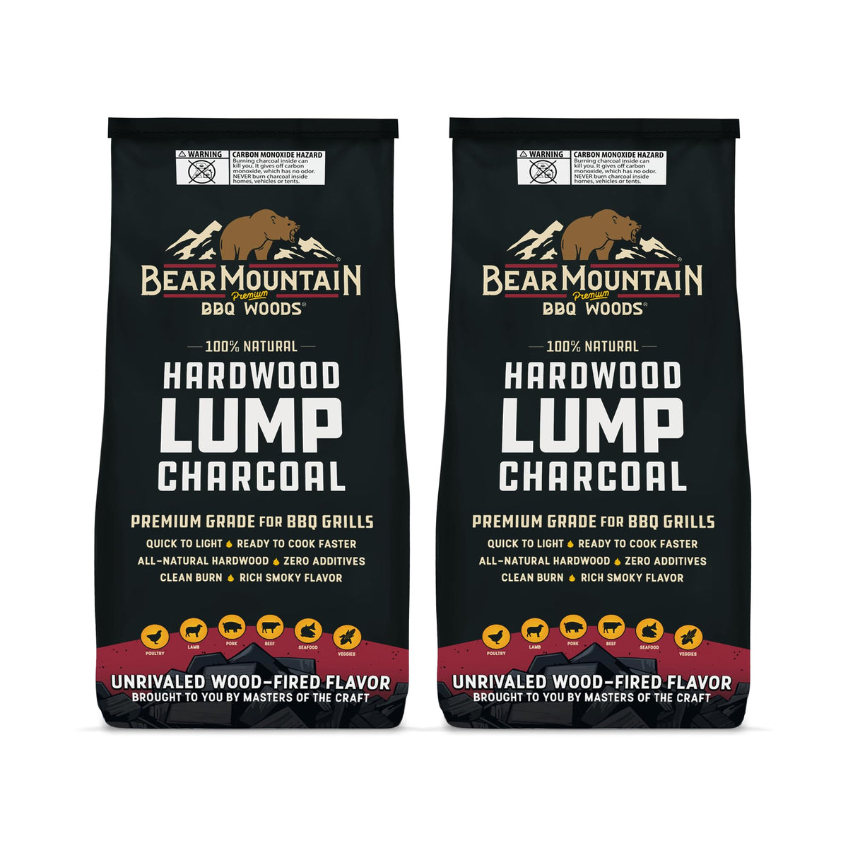 2 Pack Hardwood Lump Charcoal 8.8 Pounds Z6369