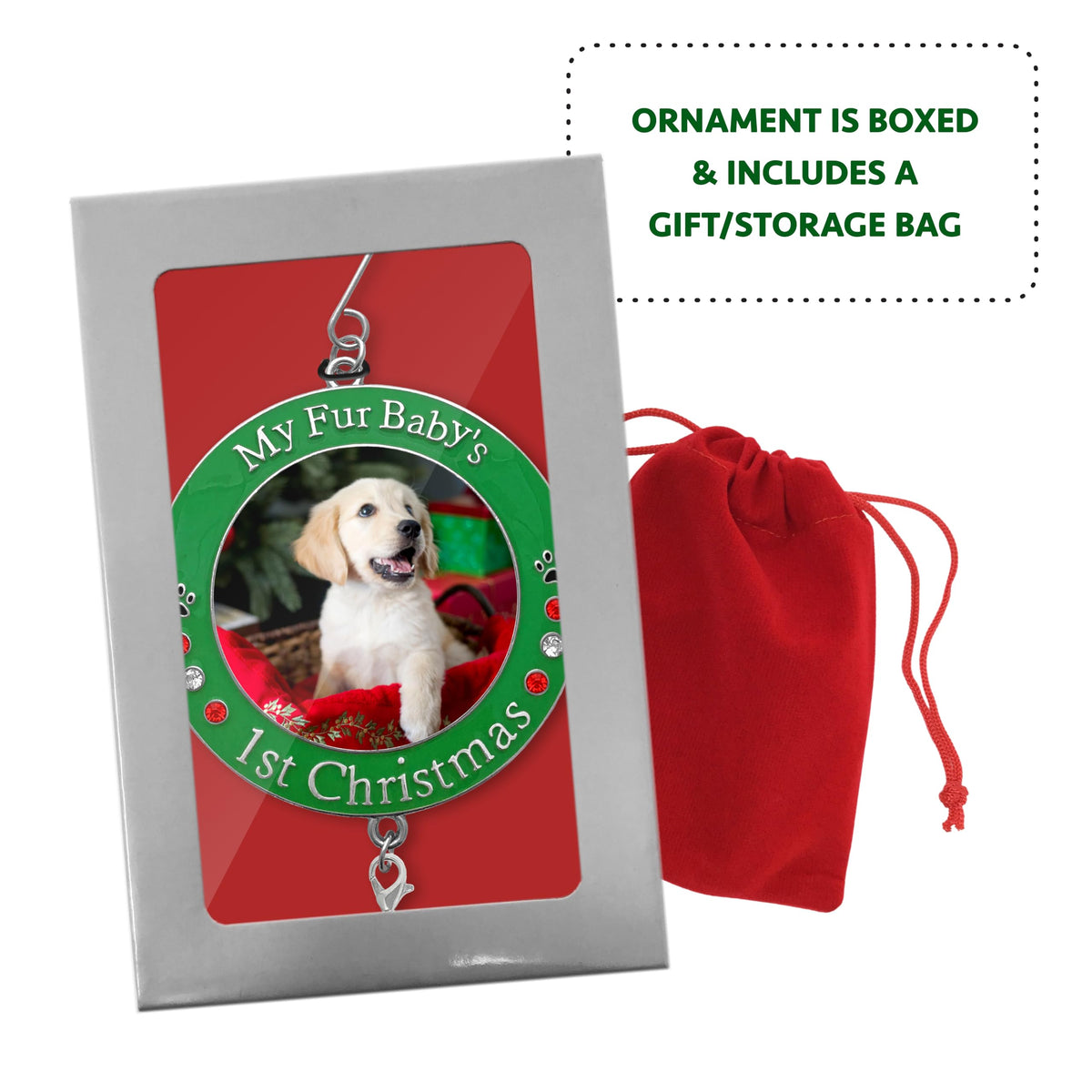 Dog Christmas Photo Ornament 3-Pack 3 Inch S3446