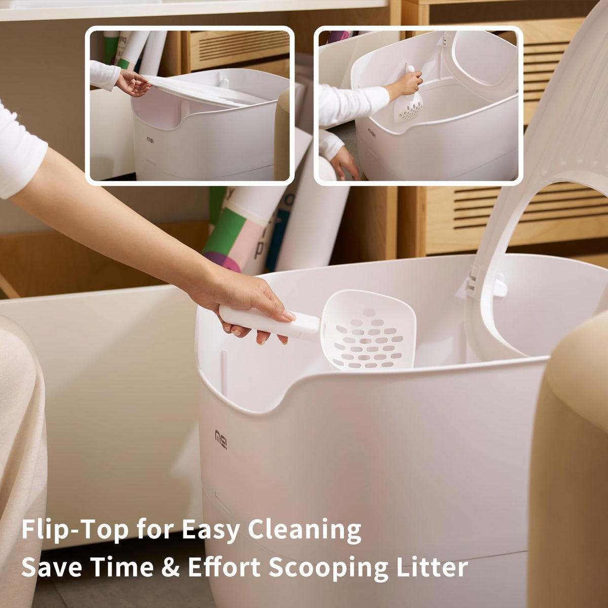 Large Top Entry Cat Litter Box with Scoop T225345