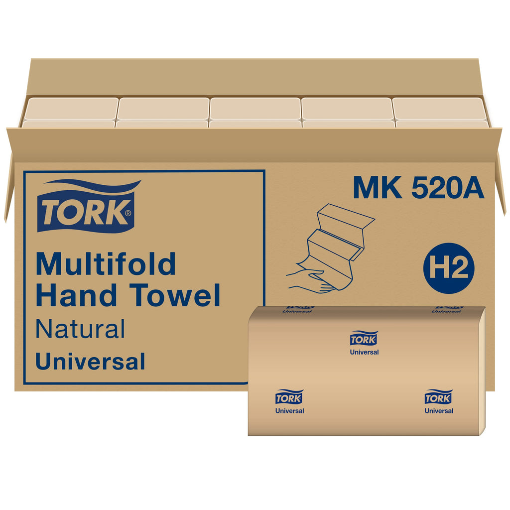 Paper Hand Towel Roll Natural H21 (6 Rolls) and Multifold Hand Towel Natural H2 (16 Packs) K2278