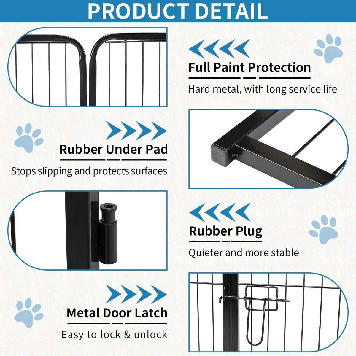 40 Inch 16 Panels Metal Dog Playpen I584