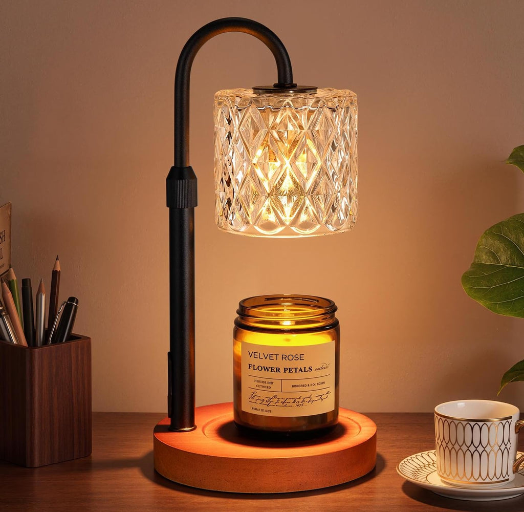 Walnut Candle Warmer Lamp with Timer M9769