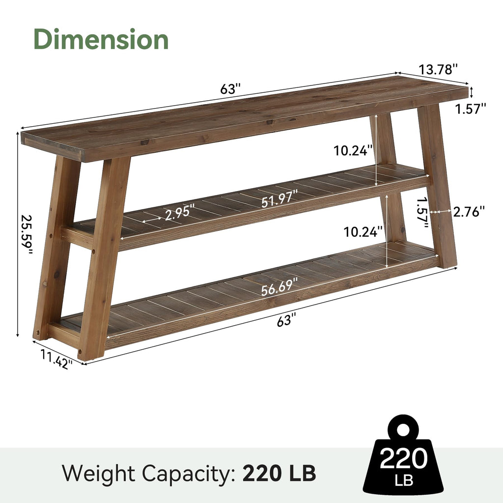 63" Solid Wood TV Stand Y1324