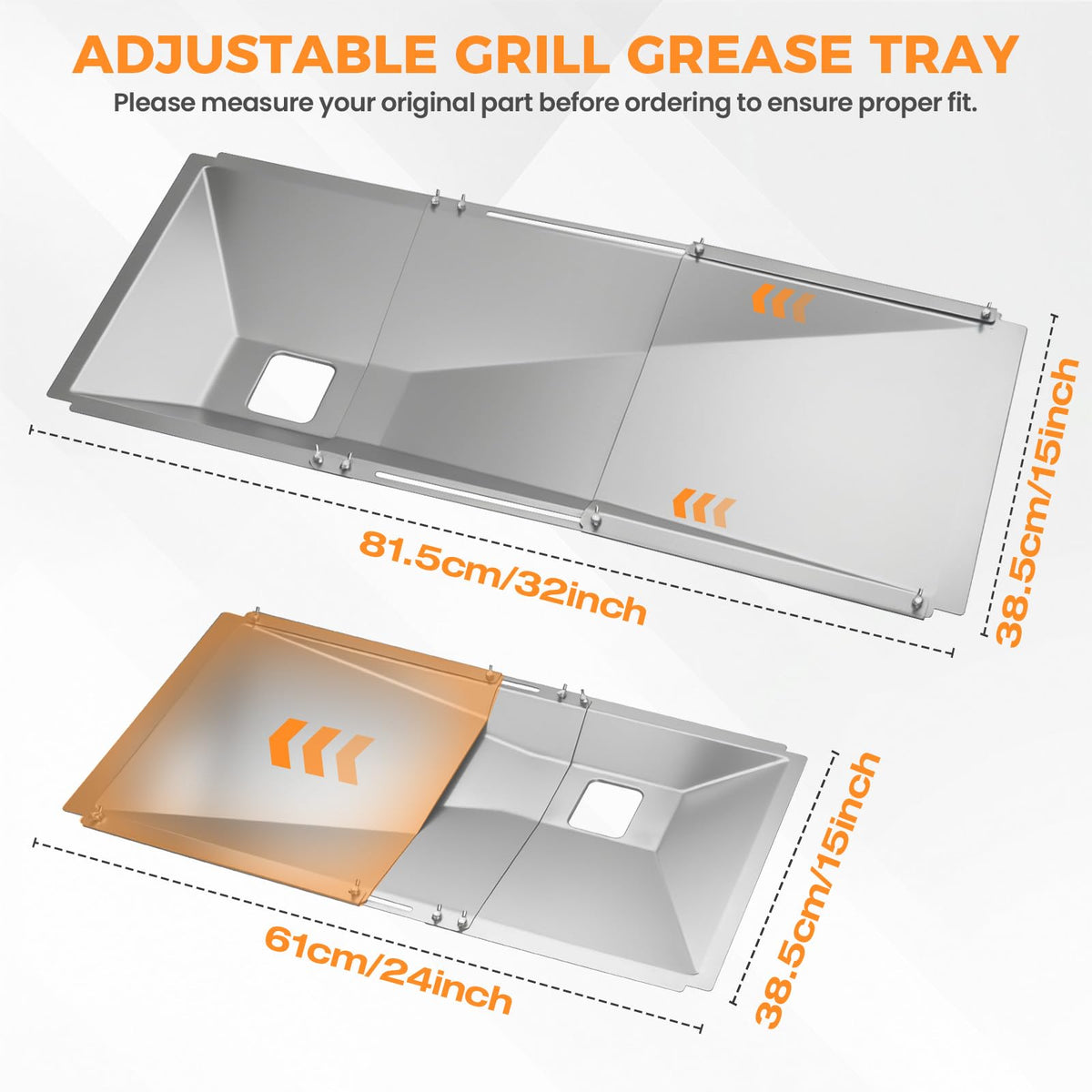 Adjustable Universal Grease Tray with Catch Pan Y111