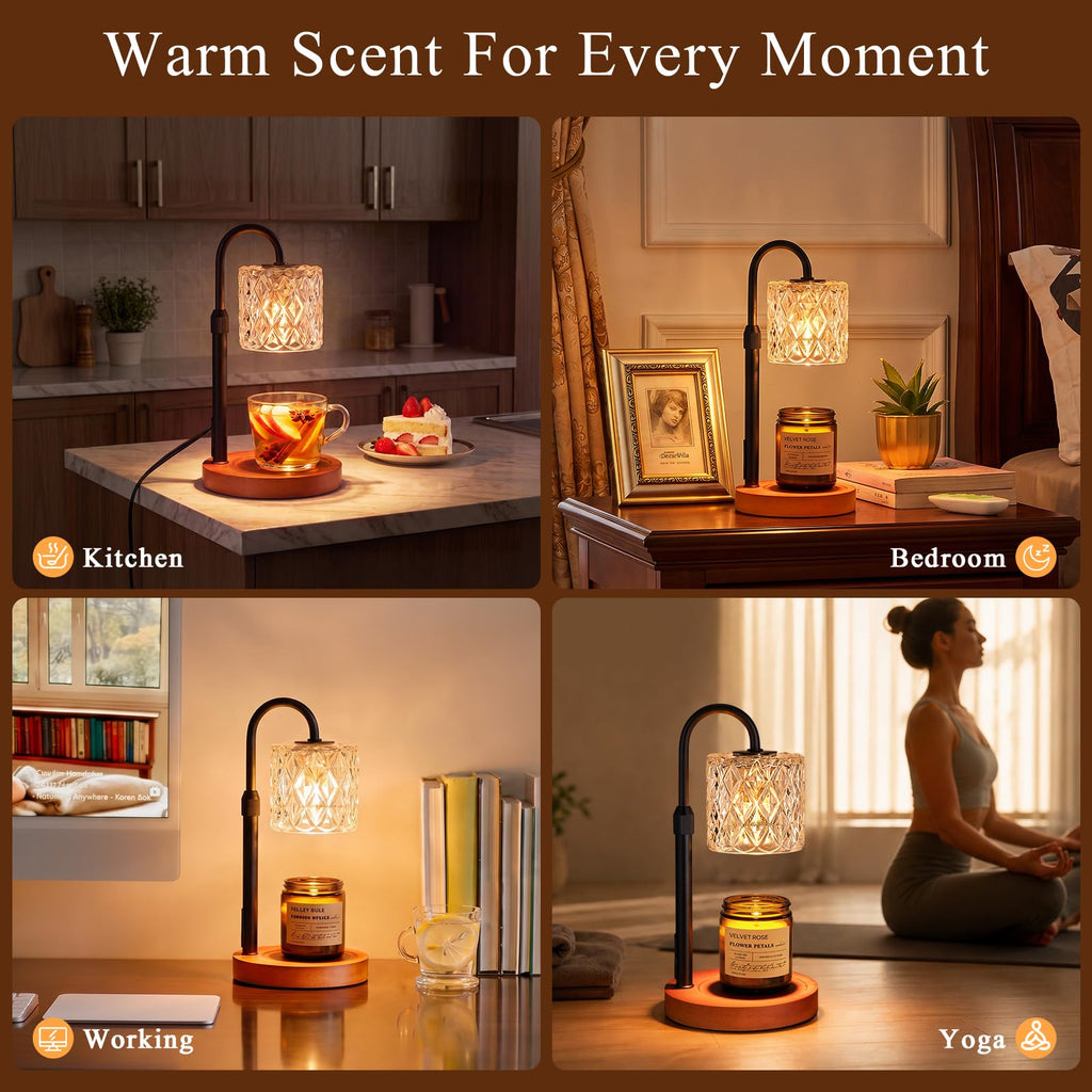 Walnut Candle Warmer Lamp with Timer M9769