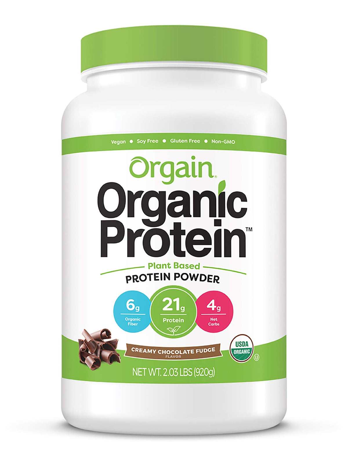 Organic Vegan Protein Powder + Greens, Vanilla Bean, 21g Plant Based Protein, 1.94lb O682