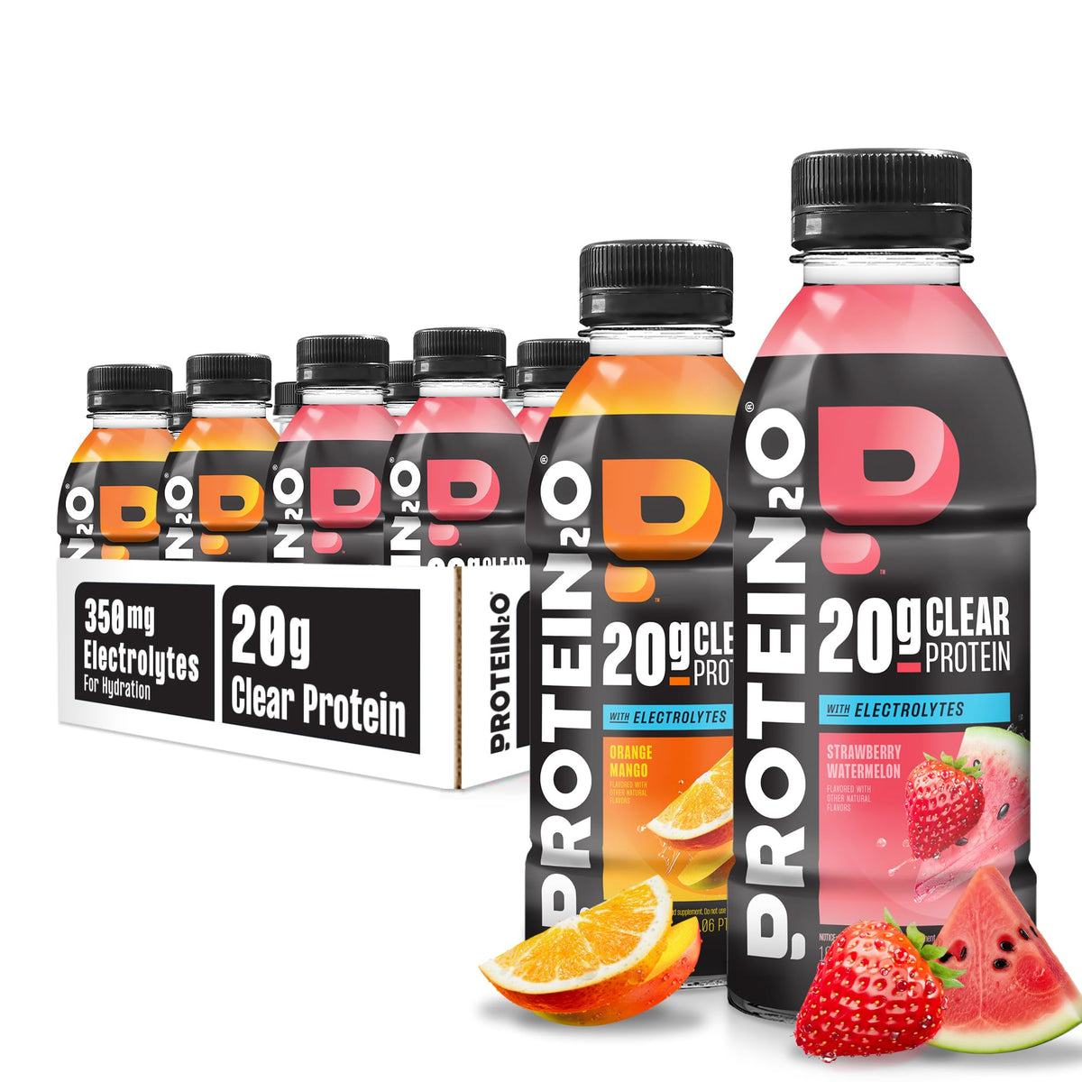 Clear Whey Protein & Electrolyte Beverage 20g Protein 16.9 fl oz 12 Count F394588