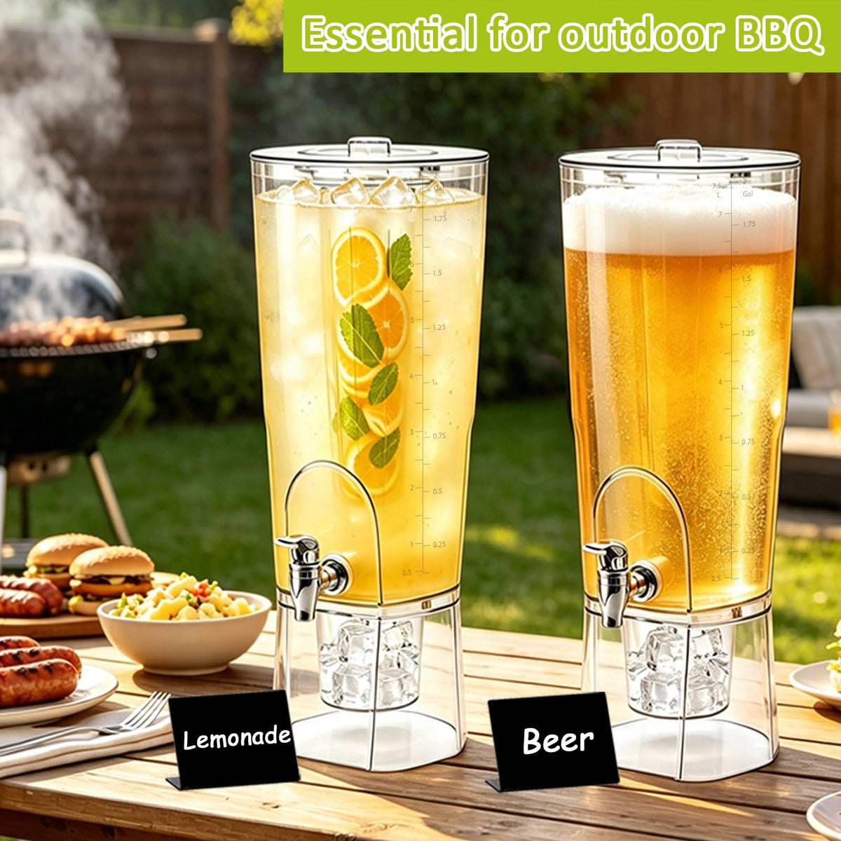 2 Gal Drink Dispensers with Stand & Fruit Infuser A1577