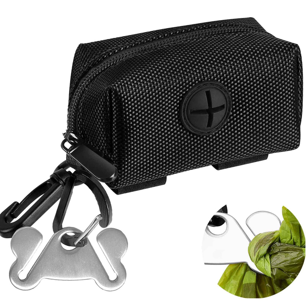 Black Dog Poop Bag Dispenser with Leash Clip C1579