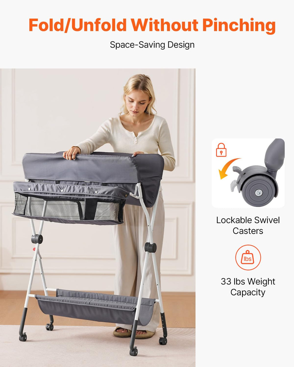 Foldable Baby Changing Table with Side Basket N441139