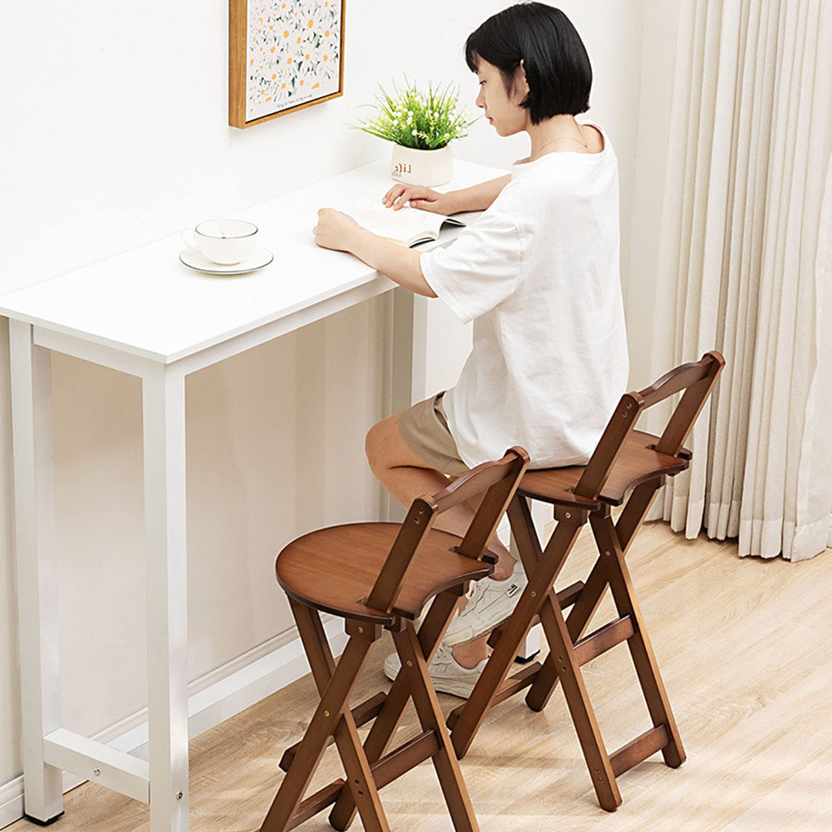 Folding Bar Stool Bamboo Kitchen Stools Y59383