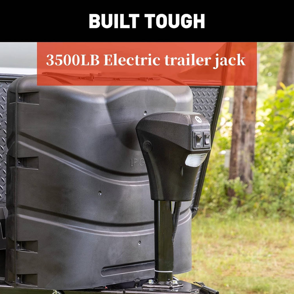 3500lbs Electric Trailer Jack with Front LED, 18" Lift Y916