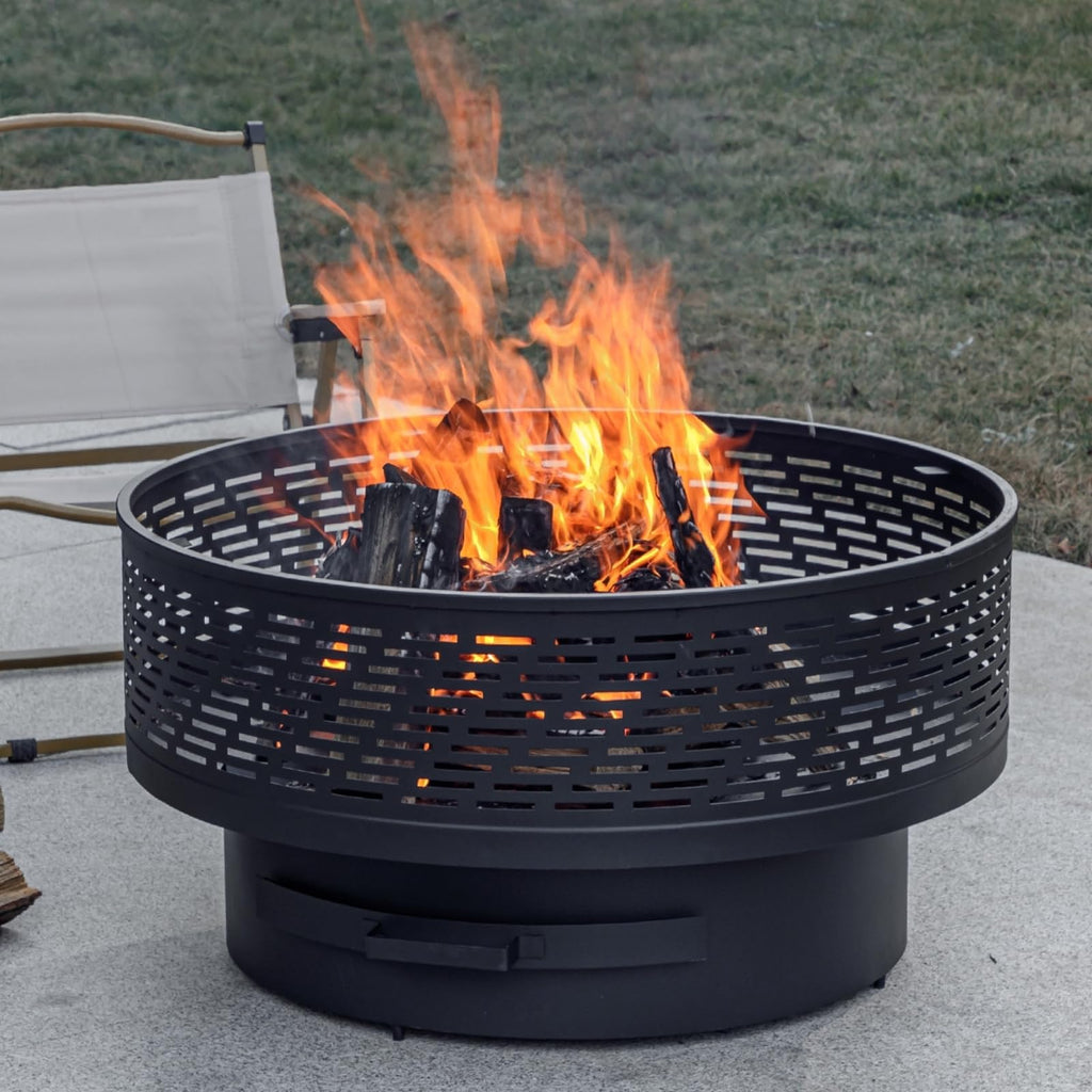 32 Inch Wood Burning Fire Pit with Grill & Lid T2109