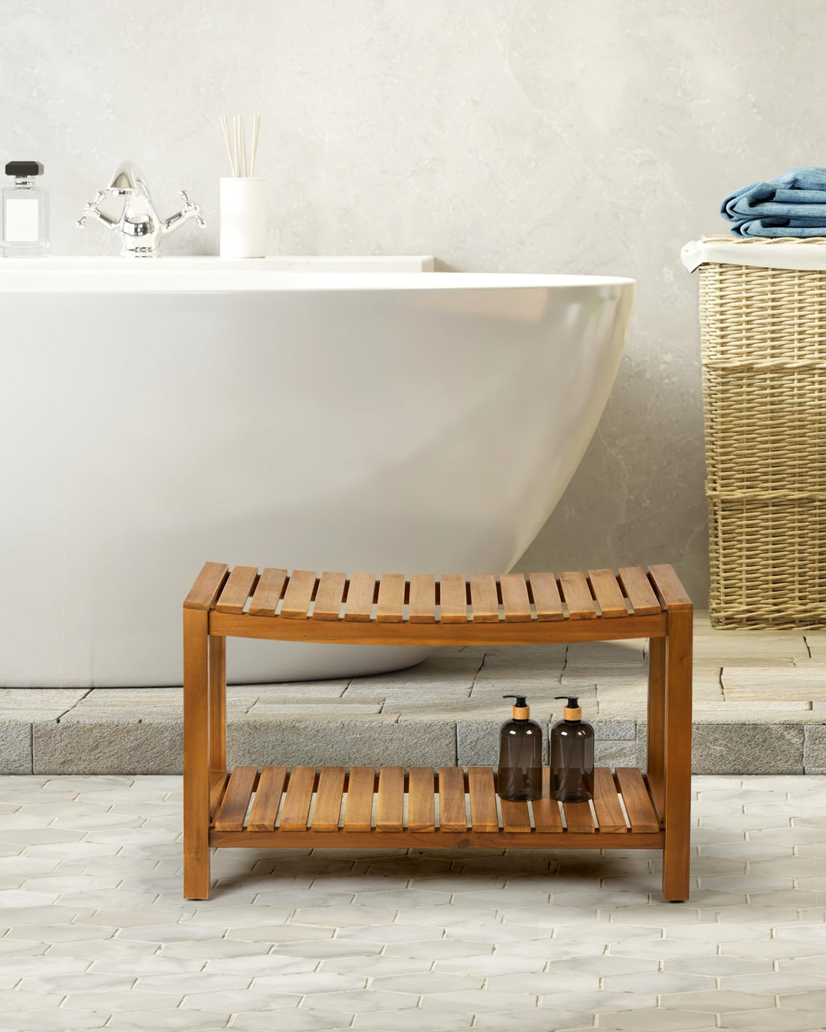 32" Solid Wood Teak Shower Bench E33197