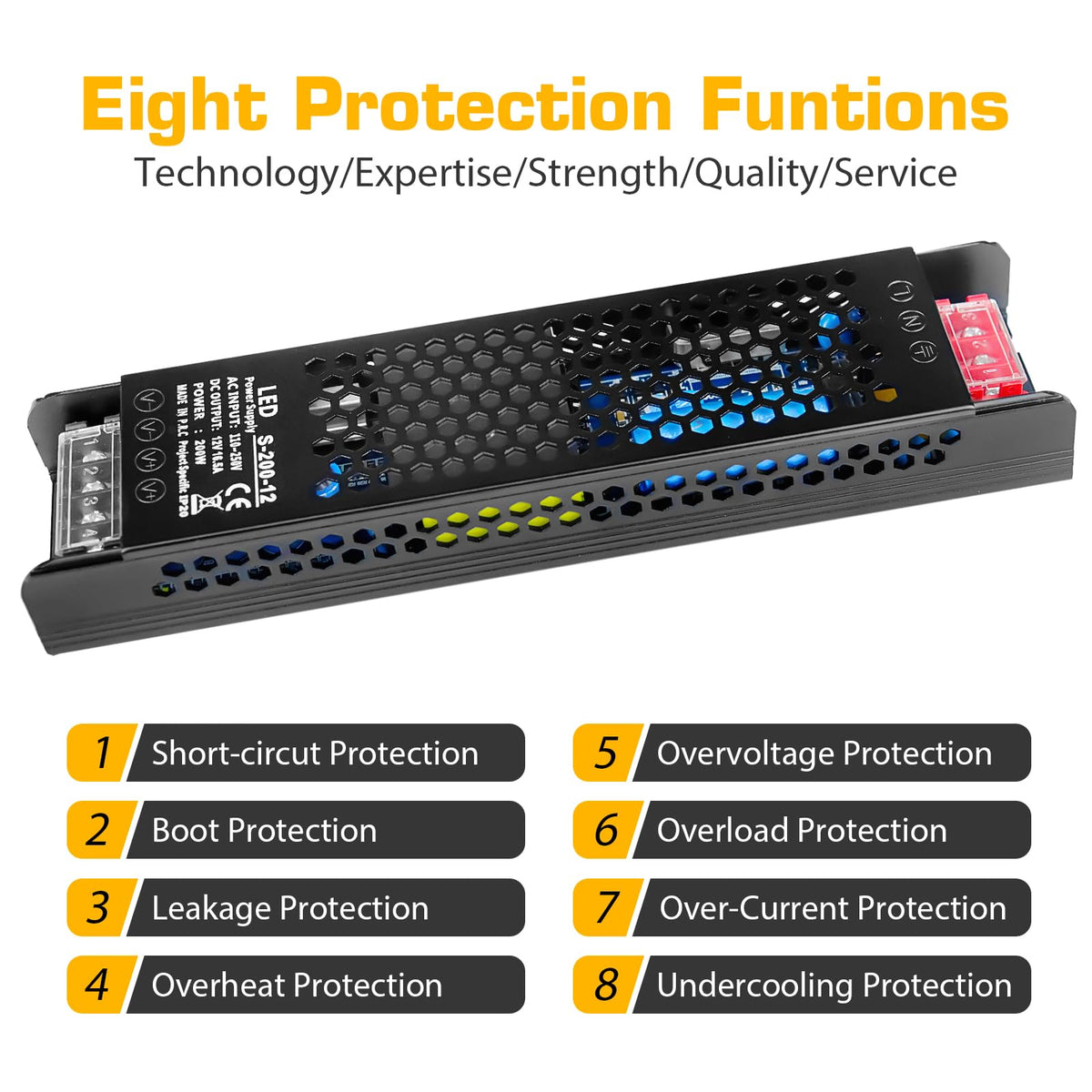 12V 200W Ultra Thin LED Power Supply Z5434