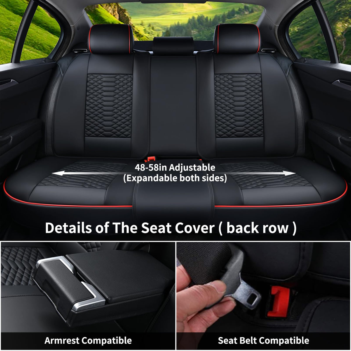 Waterproof Nappa Leather 5 Seats Car Seat Covers R3154
