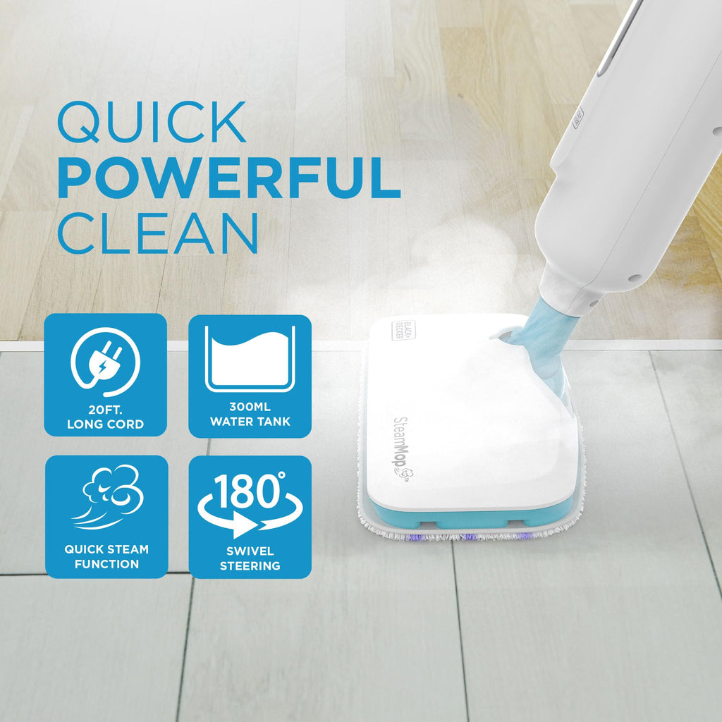 1300W Steam Mop with Carpet Glider and 2 Microfiber Pads T6553