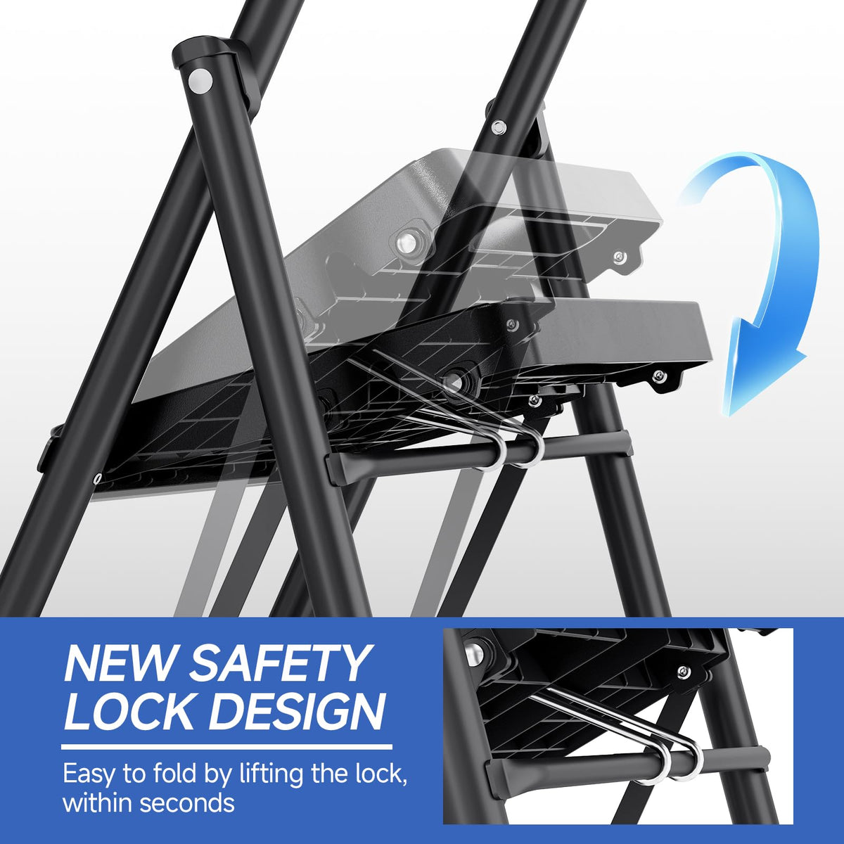 2 Step Ladder with Anti-Slip Pedals W51348
