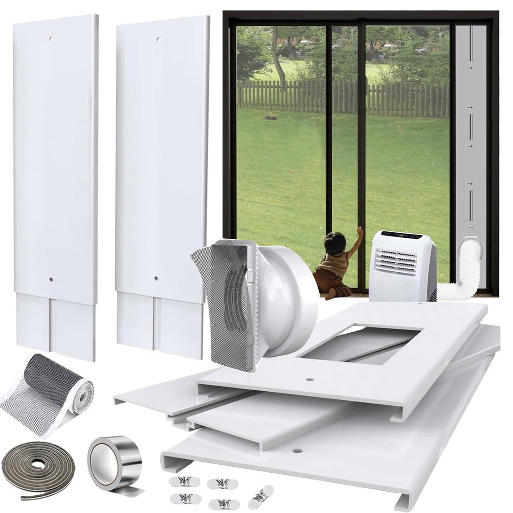 105" Sliding Door AC Vent Kit with Screen Net E373