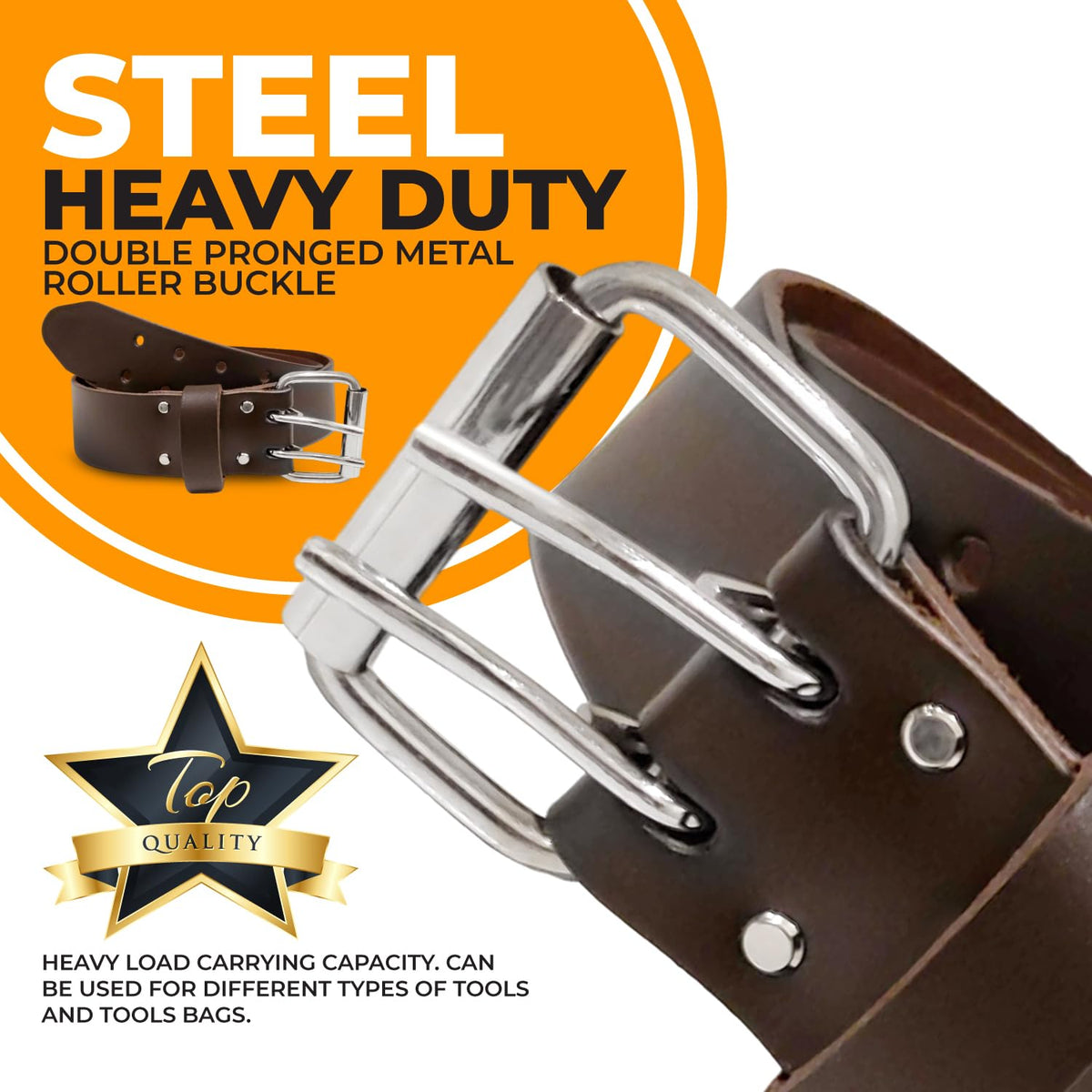 2" Heavy Duty Genuine Top-Grain Leather Tool Belt M6596