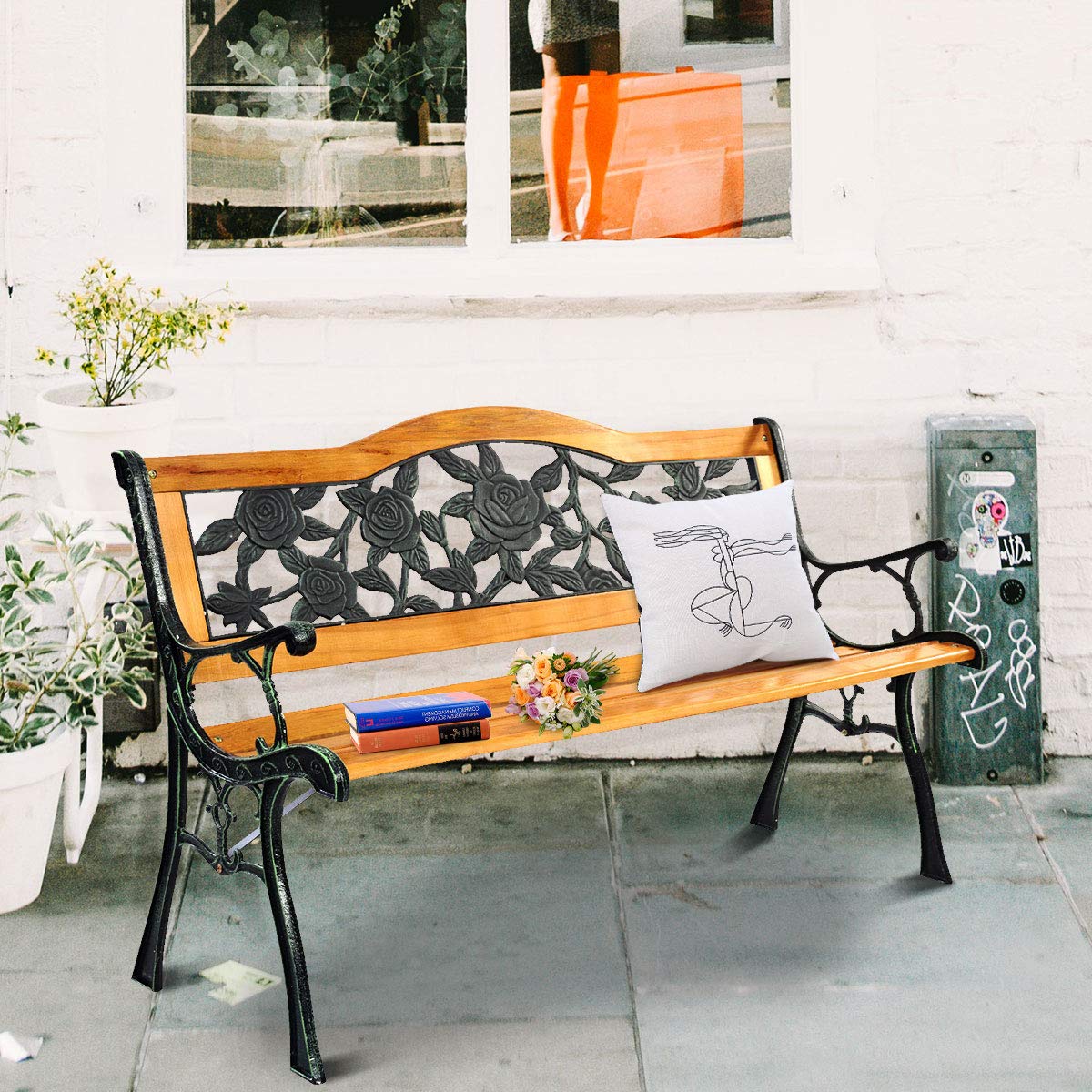 50 Inch Hardwood Frame Patio Bench E2235