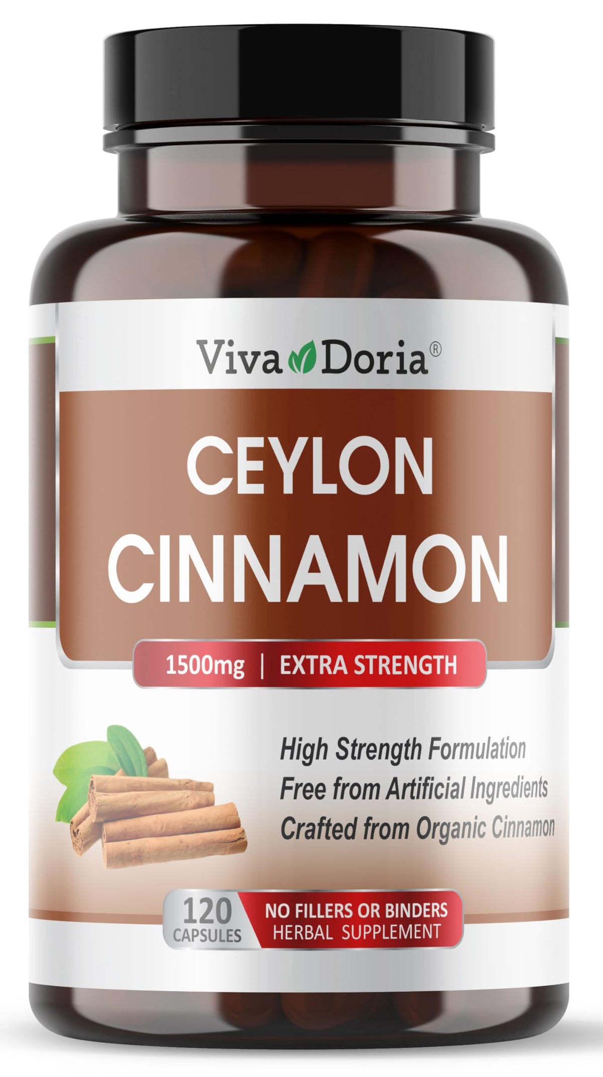 Ceylon Cinnamon 120 Veggie Capsules 1500mg Gelatin Free E41607