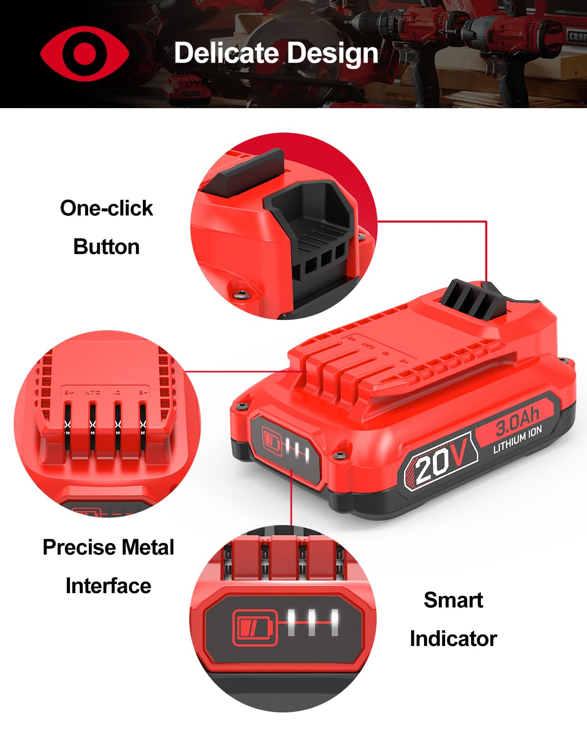 3.0Ah Battery Replacement for Craftsman 20V E245851