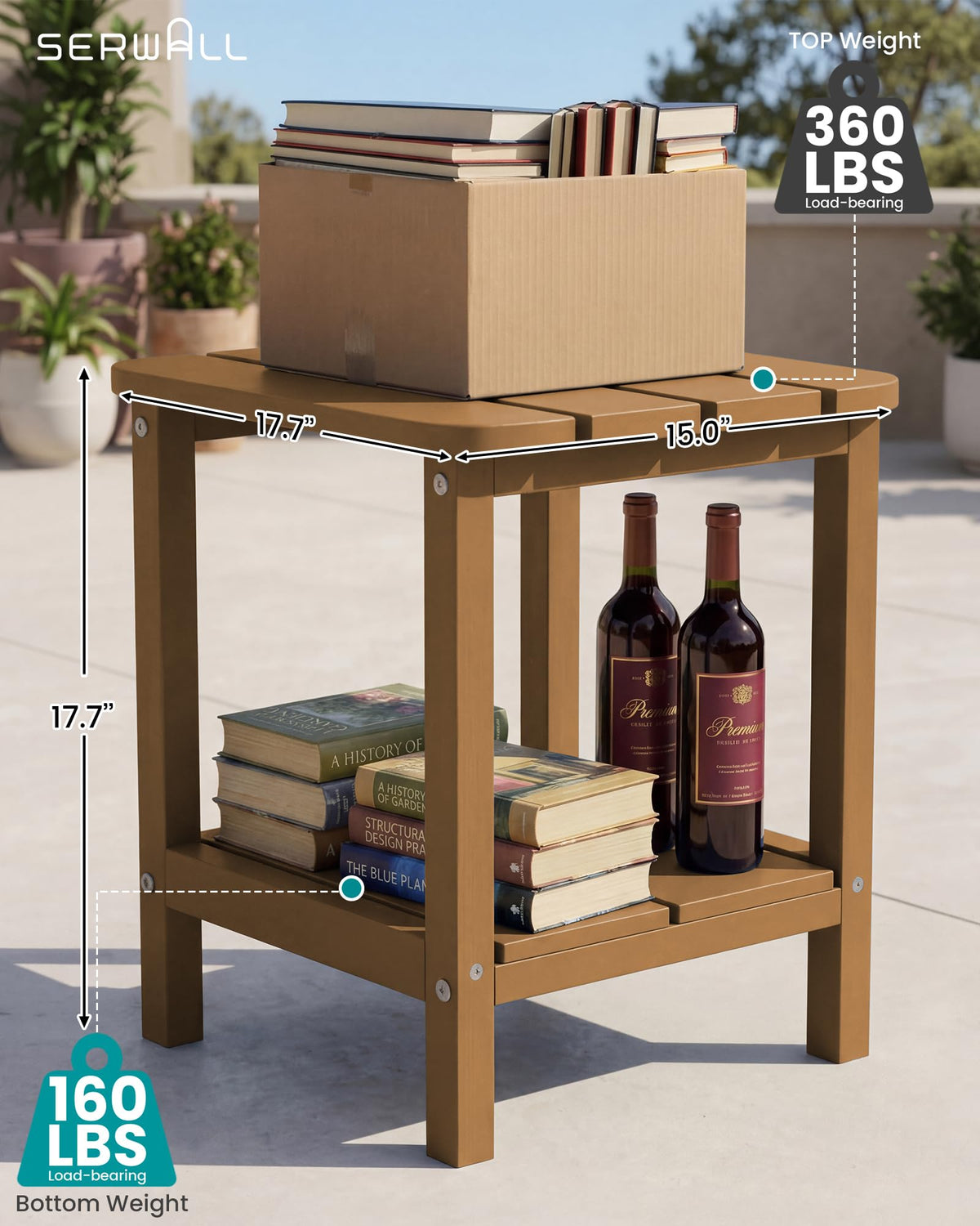 Brown Set of 2 Rectangular End Table Q132