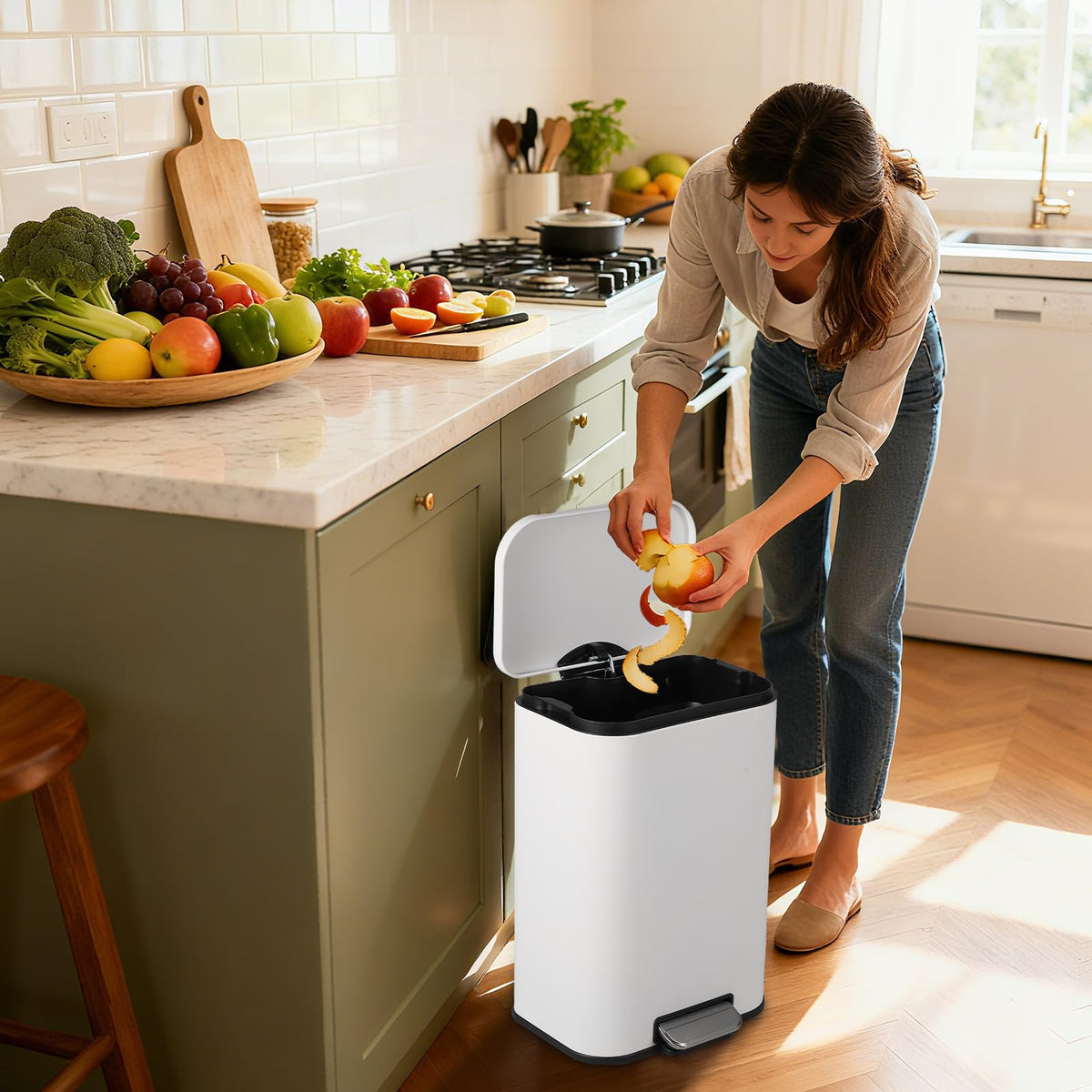 Stainless Steel 50L Trash Can O203