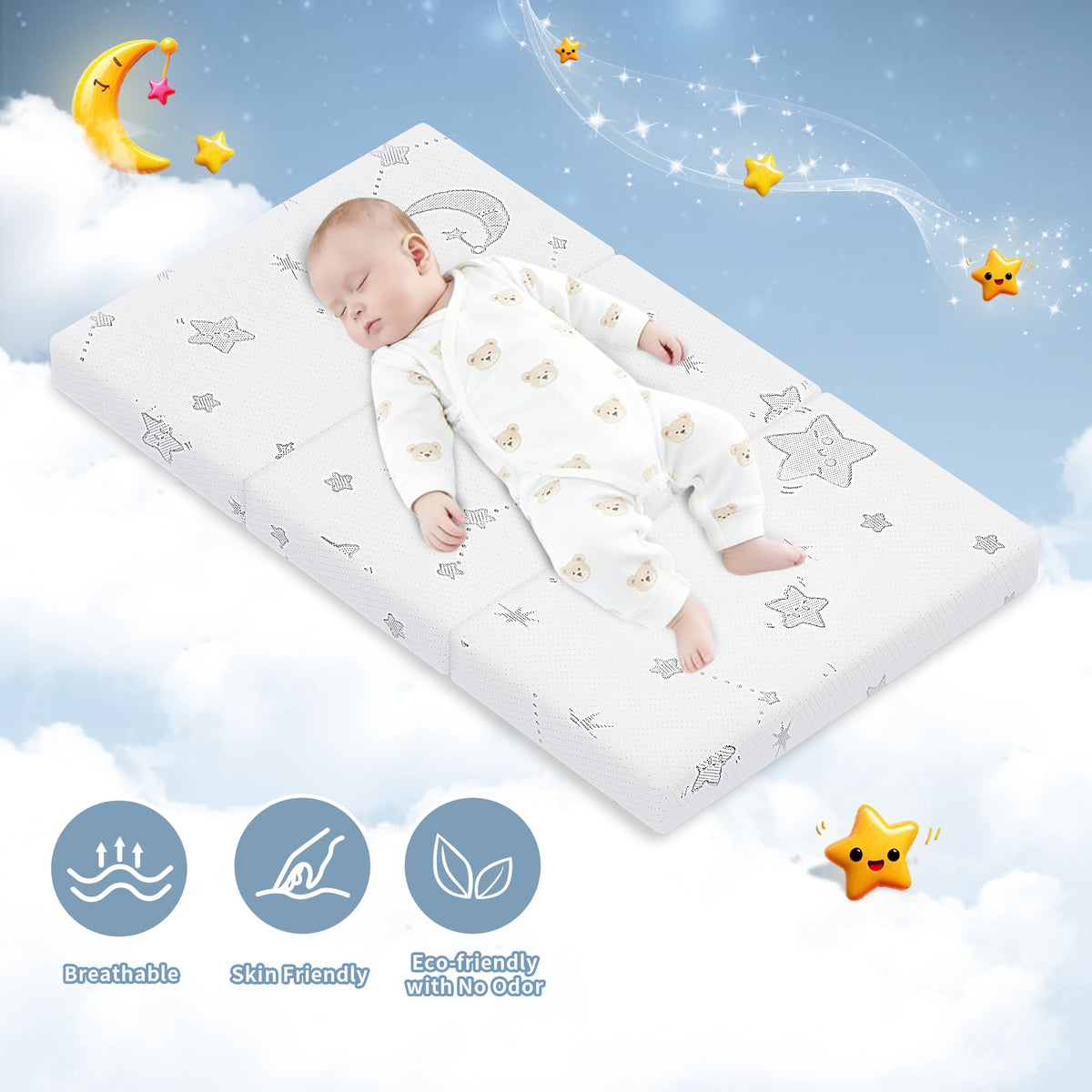 Portable Pack and Play Mattress with Washable Cover P118327