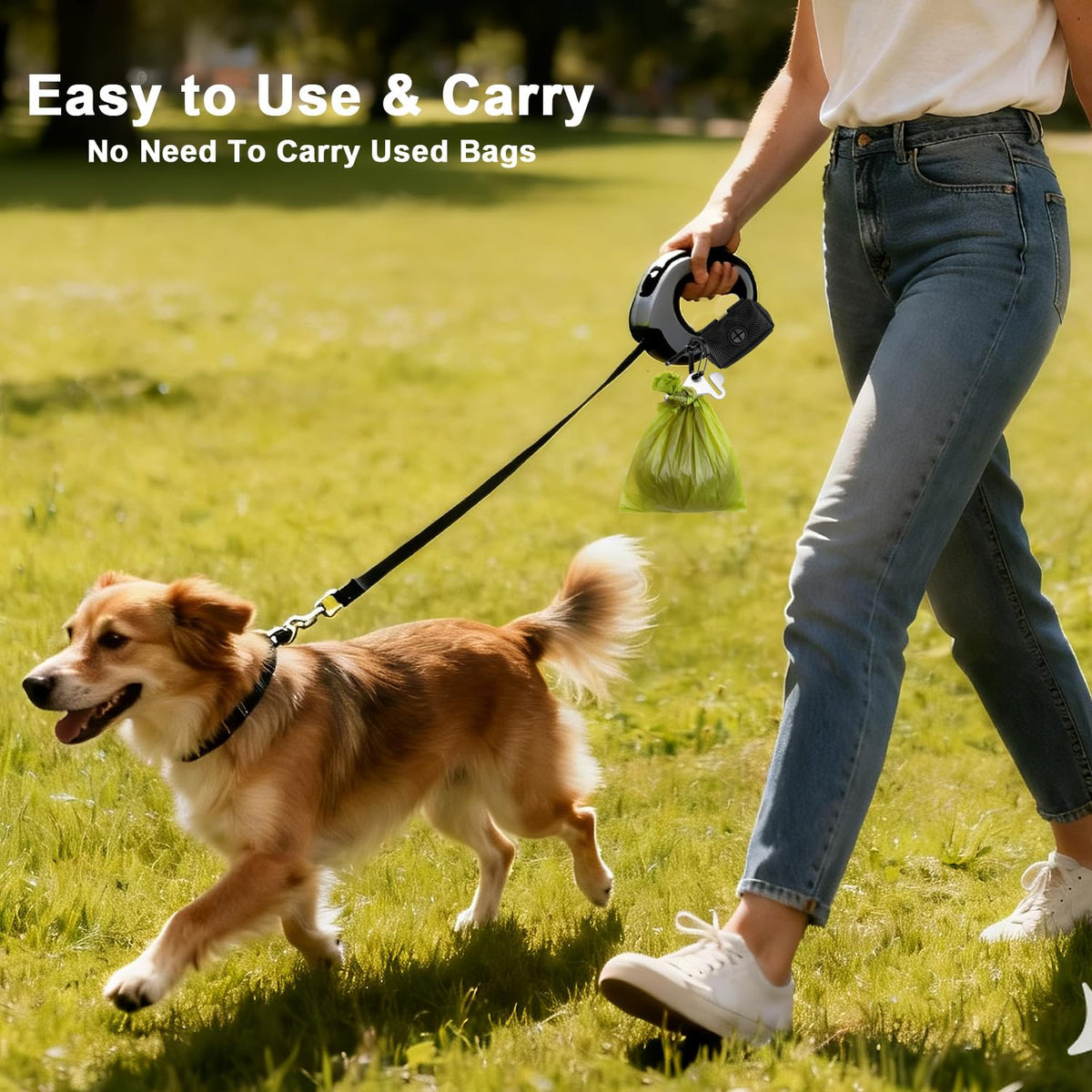 Black Dog Poop Bag Dispenser with Leash Clip C1579