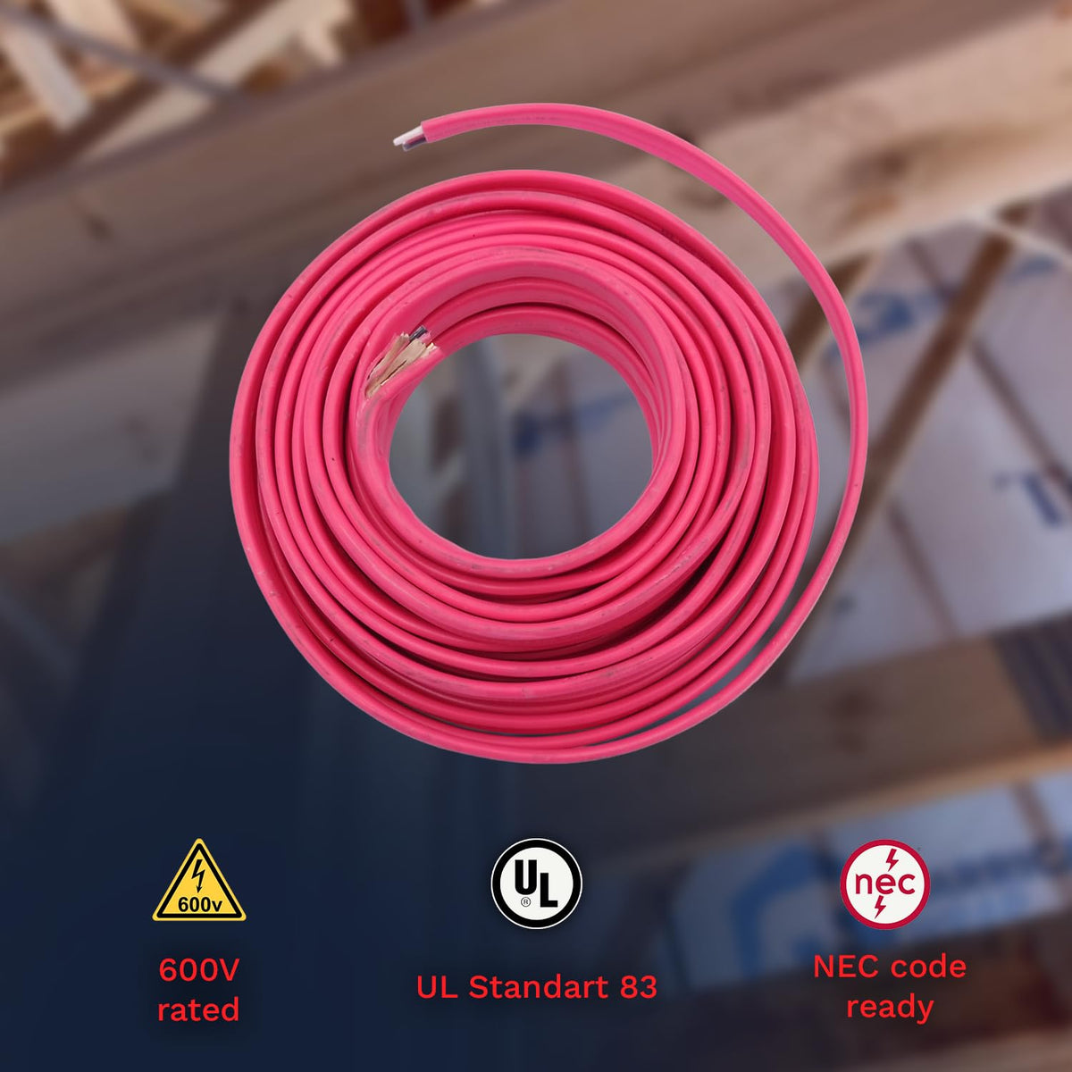 10 Gauge 3 Conductors Copper Electrical Wire 25ft E21814