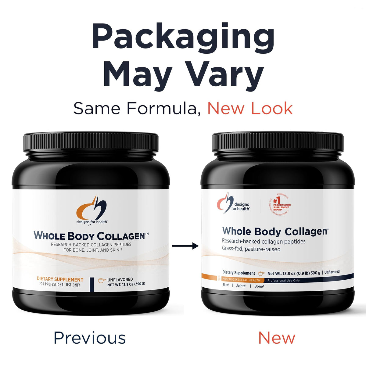 Hydrolyzed Collagen Peptides Powder Unflavored 30 Servings V7725